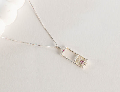 Pink zirconia necklace