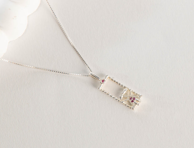 Pink zirconia necklace