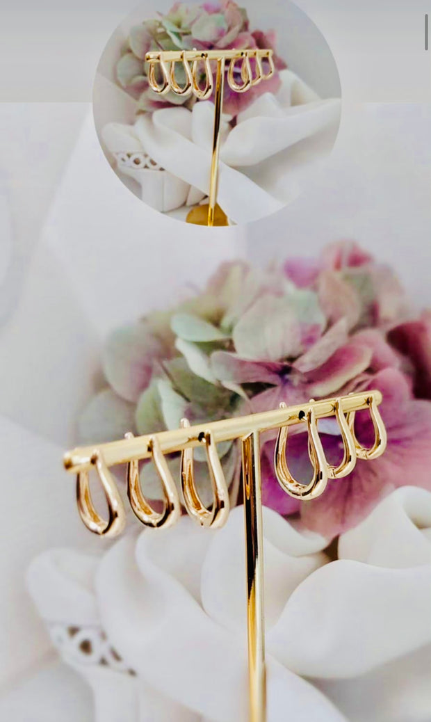 Gold trio hoop earrings